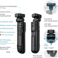 Replace Sony GP-VPT2BT Wireless Remote Camera Shooting Grip Vlogging Tripod Selfie Stick for Sony a6700 a7IV a7RV ZV-1II ZV-1f