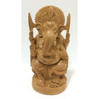 [綺異館] 印度 象神 GANESH 甘尼許 財神 手工木雕 S 小型款 雕像