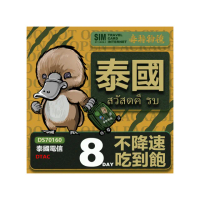 【鴨嘴獸 旅遊網卡】Travel sim 泰國8天 吃到飽上網卡(泰國上網卡 泰國旅遊卡 泰國上網卡)