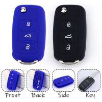 3 Button Silicone Key Cover for GTI VW Golf Jetta POLO for Skoda Yeti Superb Rapid Octavia for SEAT Leon Ibiza