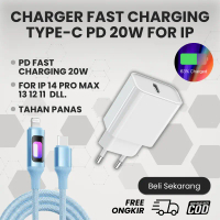 Pengisi daya cepat putih 20W Charger untuk iP 14 13 12 11 Pro Max 7 8 Plus Kabel data jalinan biru T