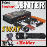 senter paket kumplit utuk kegiatan malam hari dan menyusuri goa senter led 5 warna lensa + holder