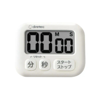 【DRETEC】波波拉日本大螢幕抗菌計時器-3按鍵-象牙白(T-691IV)