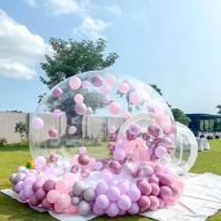 8FT Bubble House Inflatable Bubble Tent,PVC Bubble House with Blower Kids Party Clear Dome Balloon Garden Tent Pink/Purple/Blue