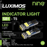LUXIMOS LED T5 SB1 LAMPU KILOMETER INDIKATOR DLMOTOR MOBIL 9 TITIK SMD UNGU
