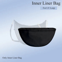 Nylon Purse Organizer Insert for LV Loop Hobo Bag Organizer Inner Liner Bag Half Moon Slim Storage Bag Organizer Insert