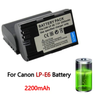 2200mAh Camera Battery LP-E6 LPE6 for Canon EOS 80D 90D 5D3 5D4 6D2 7D R5 R6 LP-E6 LP-E6N Batteries