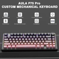 AULA F75 Pro Gasket Mounted Wireless Gaming Mechanical Keyboard RGB Customized 75% Layout Side-engra