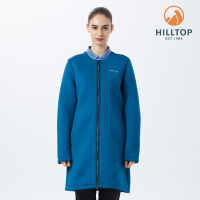 Hilltop 山頂鳥 Breeze Pro Fleece 女款圓領長版保暖刷毛外套 PH21XF20 藍綠