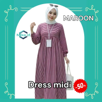 TERMURAH!! DRESS MIDI KEKINIAN/GAMIS MIDI DRES WANITA MUSLIMAH UKURAN DRESS KEKINIAN