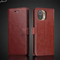 Card Holder Pu Leather Case for Xiaomi Mi 11 lite 5G NE / Xiaomi Mi 11 lite Flip Cover Retro Wallet Bag Fitted Case Fundas Coque