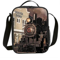 Kids School Thermal Bag 3D Print Locomotive Child School Lunch Bag Outdoor Picnic Boys Girls For Food Thermal Bag Free Shipping