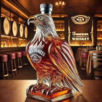 Creative Wolf Head Whiskey Bottle High Borosilicate Glass Eagle Vodka Liquor Decanter Animal Shape U