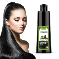 Natural Organic Argan Oil Essence Black Hair Dye Shampoo Covering Gray Hair Permanent Fast Hair Color Dye Shampoo