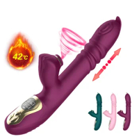 Telescopic Thrusting Sucking Vibrator For Woman Big Dildo Heating Clit Sucker Vagina Clitoris Stimulator Adult Toys Sex Machine