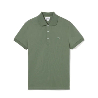 【LACOSTE】男裝-經典修身短袖Polo衫(軍綠色)