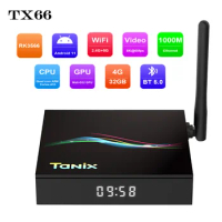 5pcs Tanix TX66 TV Box Android 11 Rockchip RK3566 8K 4GB RAM DDR4 32GB ROM WiFi6 4K Media Player Android Box for Digital Signage