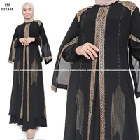 Andinicollection Abaya Hitam 150 - Gamis Hitam Bordir dan payet / Abaya Turkey Payet Bordir / Gamis 