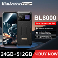 Blackview BL8000 5G Rugged Smartphone 50MP 8800mAh 33W 24GB 512GB 6.78" 2.4K FHD+ 120Hz Display Cellphones