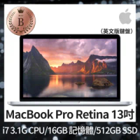 【Apple 蘋果】B 級福利品 MacBook Pro Retina 13吋 i7 3.1G 處理器 16GB 記憶體 512GB SSD 英文鍵盤(2015)