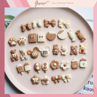Sticker, Charm 3D chủ đề Kem nâu 35 bán lẻ DIY Gamo nhựa cứng gắn Dép, Dép Sục, Cá Sấu JB-250
