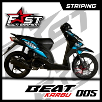 TERBARU DECAL Sticker Striping Variasi Beat karbu - Striping Motor Beat karbu 005