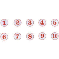 【文具通】A3 燙金 圓桌牌 桌牌 號碼牌 數字牌 門牌 標示牌 數字 可貼 鑰匙圈 鑰鎖圈 餐飲飯店小吃 白底紅字 21# 直徑5cm AA010750