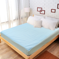 亞曼達Amanda 100%防水透氣抗菌保潔墊 -床包式雙人特大 (藍色)