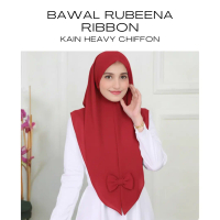 Instant Bawal Rubeena Ribbon Kain Heavy Chiffon 50inch Hijab Elegan & Nyaman untuk Semua Musim