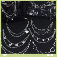 Ita Bag Chain DIY Itabag Decoration Accessories Double Layer Silver Metal Chain Strap For Bags Butterfly Heart Stars Hanger H335