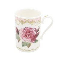 英國 Roy kirkham 古典玫瑰系列 - 320ml骨瓷直筒杯(浪漫淺粉-加贈原廠彩盒)