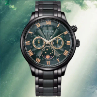 【CITIZEN 星辰】GENTS系列 光動能 月相盈虧顯示 時尚腕錶 618 年中慶 禮物(AP1055-87X)