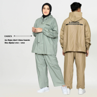 Jas Hujan Motor Setelan Baju dan Celana Pria Wanita Jaket Celana Merk KANZEIN Anti Rembes Bahan Mix 