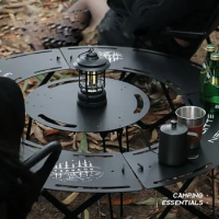 Folding Camping Table Outdoor Portable Aluminum Alloy Multifunctional Detachable Round Hearth Table Nature Hike Tourist Supplies
