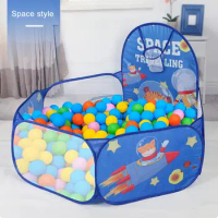 Breathable Yarn Toy Pool Kids Toy Pool Colorful Cartoon Print Foldable High Fence Play Tent Indoor/outdoor Toy Storage Pool