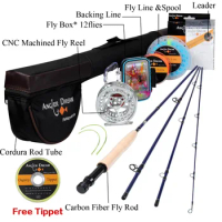 Angler Dream Classic 3/4# Fly Rod Fly Reel Fly Fishing Rod Reel Line Lure Box Bag Backing Line Tippet Set Fishing Rod Combo