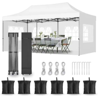10x20 Heavy Duty Pop Up Canopy Tent with 6 Removable Sidewalls, Easy Setup Commercial Outdoor Canopy,Waterproof Windproof Canopy