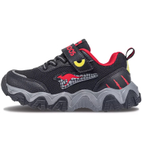 【KangaROOS】美國袋鼠鞋 童鞋 DINO 恐龍系鋸齒運動鞋 黑紅(KK41330)