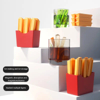 【Dollpen】6PCS Ice Cube Molds  / Silicone Long Ice Cube Maker Molds Household Magnetic Ice Box Shape 