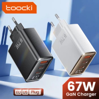 Toocki 67W GaN Charger Digital Display USB Type C Fast Charging Charger Adapter For iPhone Xiaomi Sa