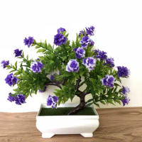 Artificial Plants Pine Bonsai Tree Pot Plants Fake Flowers Potted Ornaments for Office Home Decor Simulated Potted Garden Decor