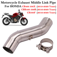 Slip On Motorcycle Exhaust Pipe Modified Escape Moto Middle Connection Link Tube For Honda CB400 CB500X CB500F CBR400 CBR500R