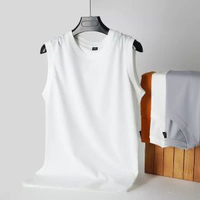 絲光棉背心男夏季2022年新款休閒圓領無袖T恤衫男士運動籃球坎肩