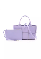 Bottega Veneta 二奢 Pre-loved BOTTEGA VENETA Arco Intrecciato Handbag tote bag leather purple 2WAY