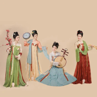 Women Lady Traditional Chinese Han Fu Tang Dynasty Costume Suit Elegant