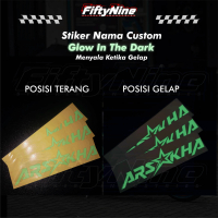 Stiker Menyala Dalam Gelap Custom Nama | Stiker Glow in The Dark Custom Nama Sendiri , Sticker Motor