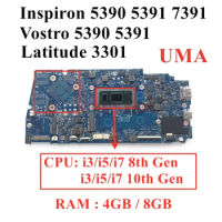 18769-1 i3 I5 I7 CPU For Dell Inspiron Vostro 13 5390 5391 Laptop Motherboard 4G 8G RAM Mainboard 100%TEST