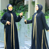 Abaya Dubai 164 Gold | abaya hitan asli dubai