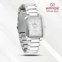 Mirage Jam Tangan Pria Analog 8848 M Silver Original Stainless Plat Putih