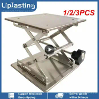 1/2/3PCS Heavy Duty Laboratory Scissor Jack Lift Table,Stainless Steel, Plate 100x100mm,Lab Lift Platform Lab Jack Scissor Stand